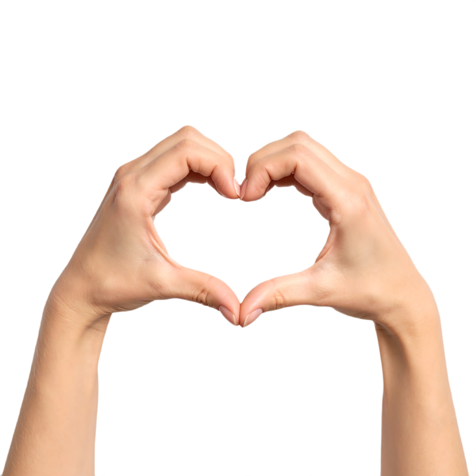 Heart shape formed by hands png