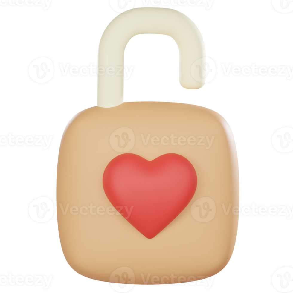 A heart shaped lock icon on a black background on valentine concept png