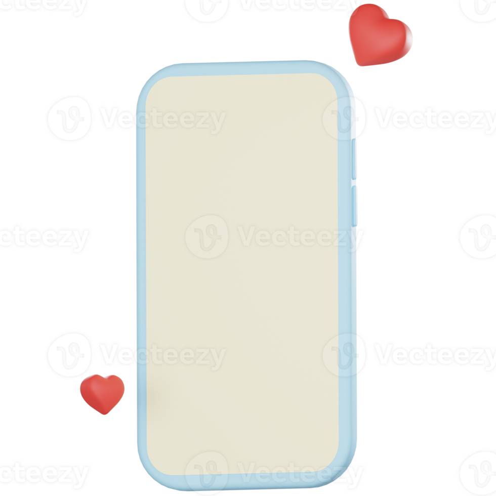 A white phone with hearts on it on valentine concept png