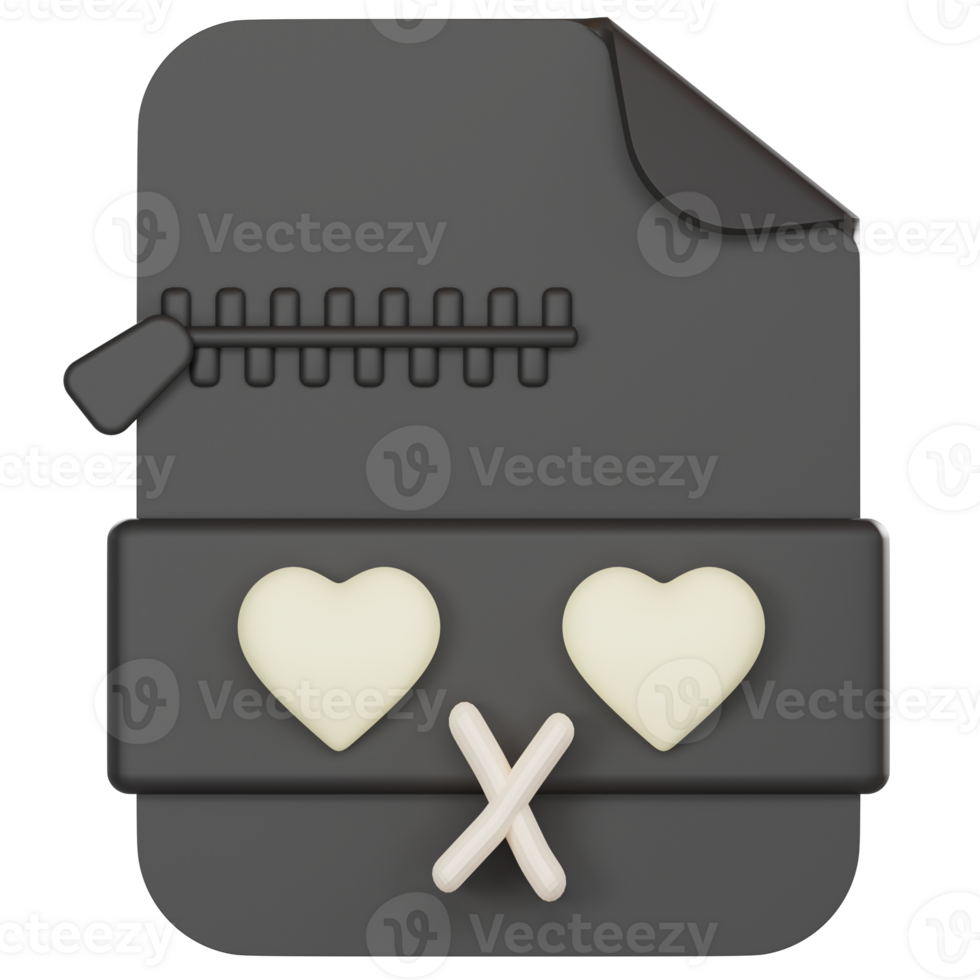 A black folder with two hearts on it on valentine concept png