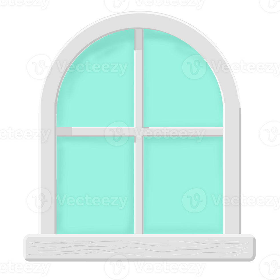 a window with a white frame and a green window frame png