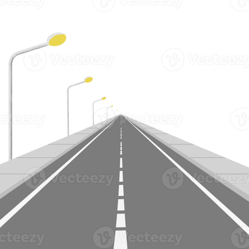an empty road with street lights on it png