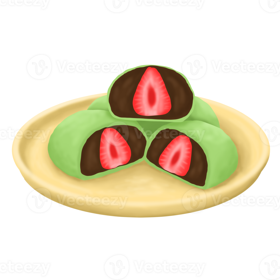 a plate with chocolate covered strawberries on it png