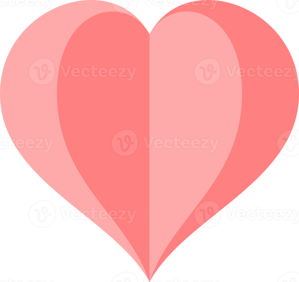 Pink paper heart png