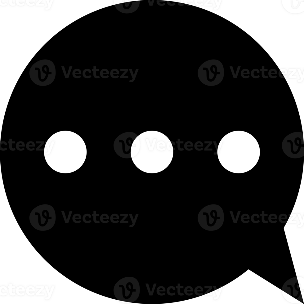 Black chat bubble message png