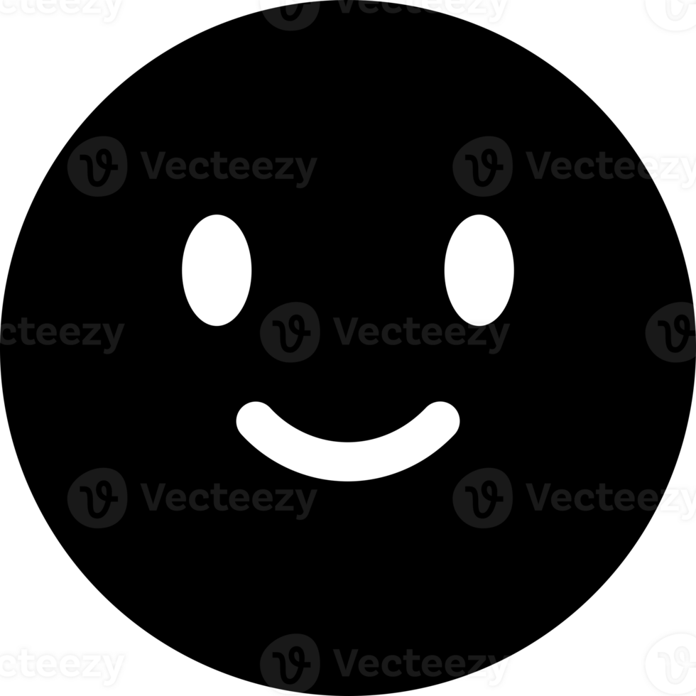 Black circle smile emoji png