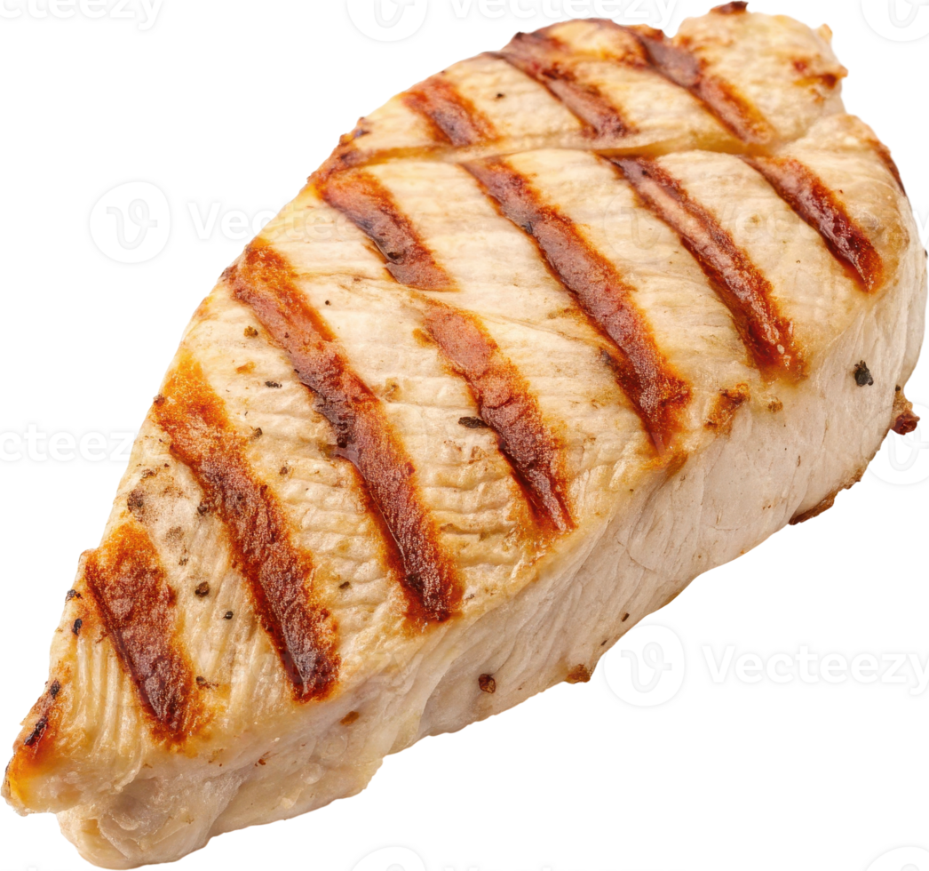 Grilled chicken breast slice with char lines png