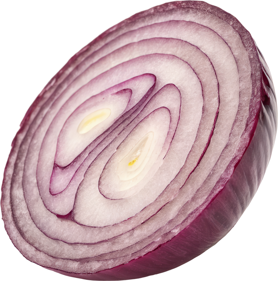 Sliced red onion with a spiral pattern png