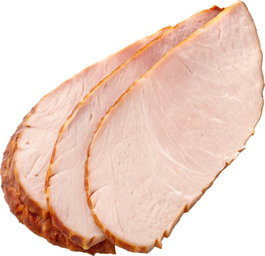 Thin slices of fresh turkey breast with natural edges png