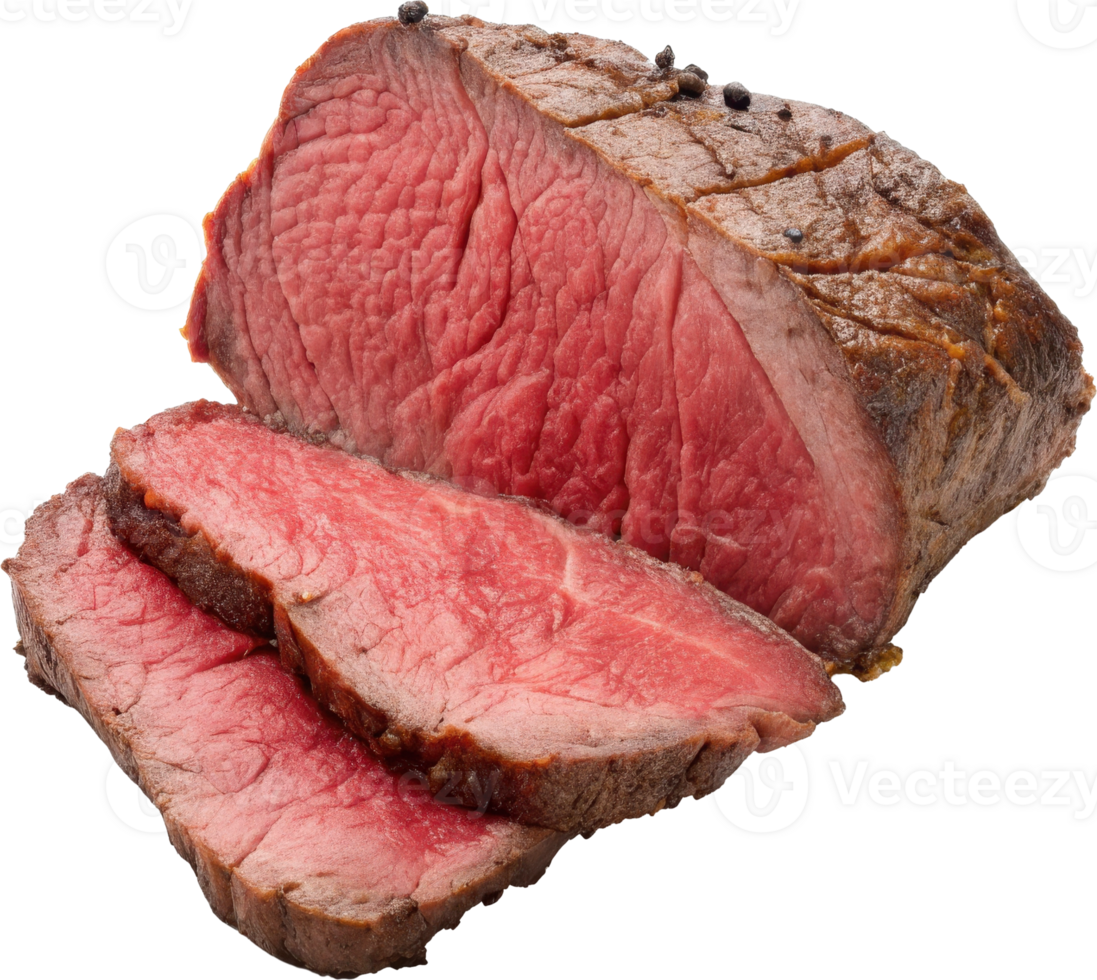 Succulent roast beef slice with natural folds png