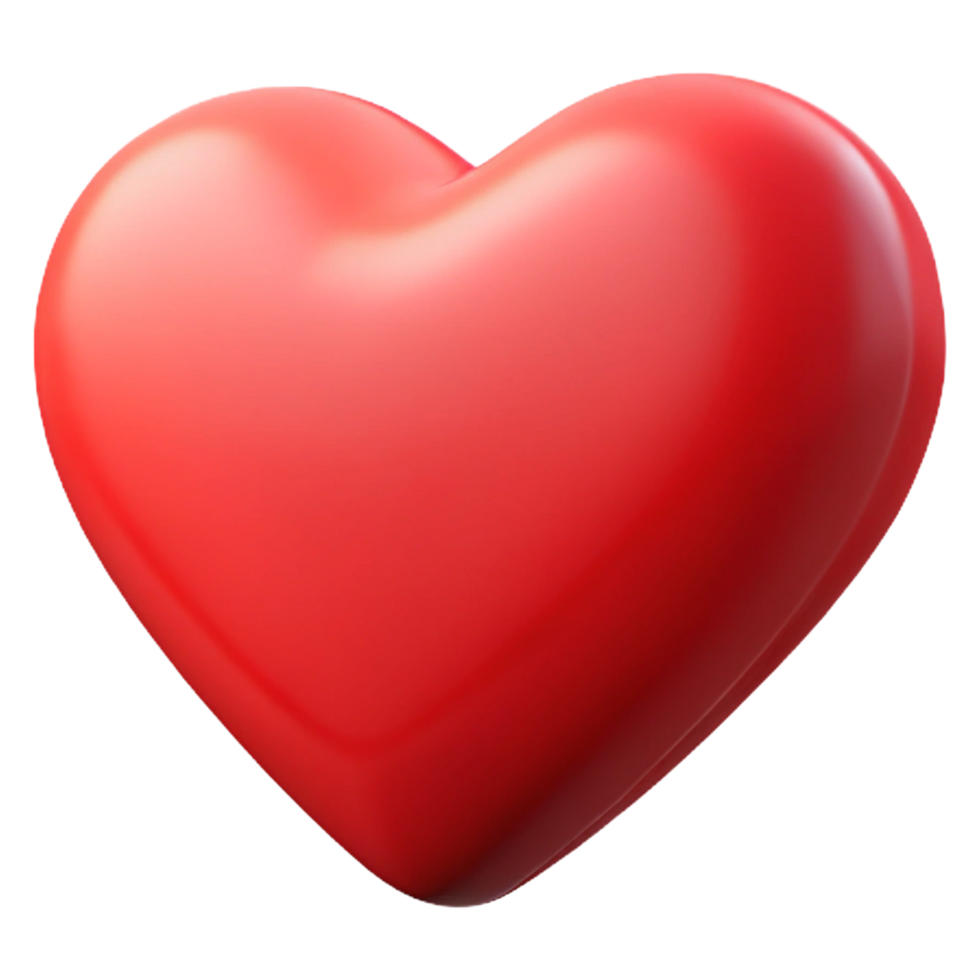 Heart red color icon 3d isolated on transparency background png