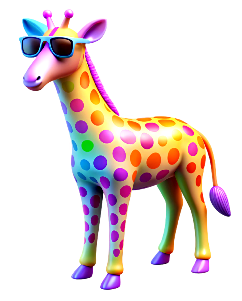 Giraffe animal 3d character png