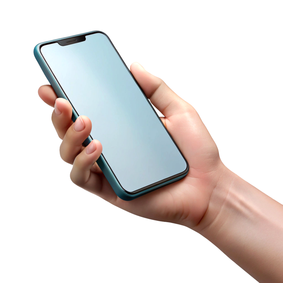 hand holding smartphone png