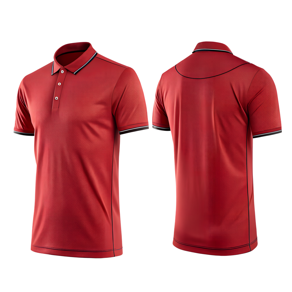 red t-shirt front and back isolated transparent background png