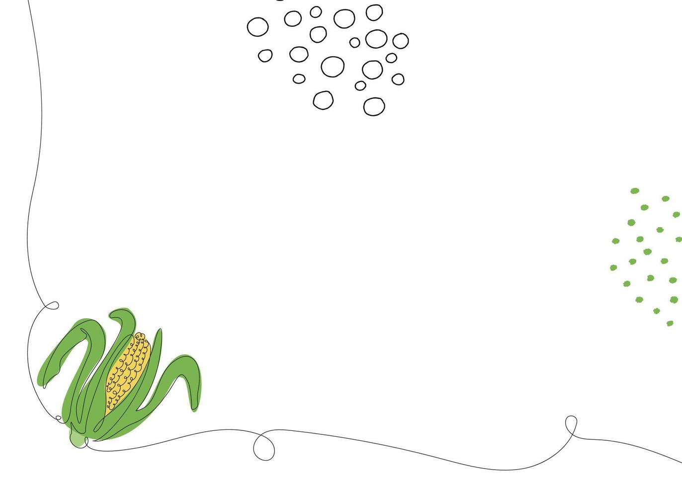 Corn continuous line background. One single line organic healthy food concept. Minimalism modern style graphics design. vector