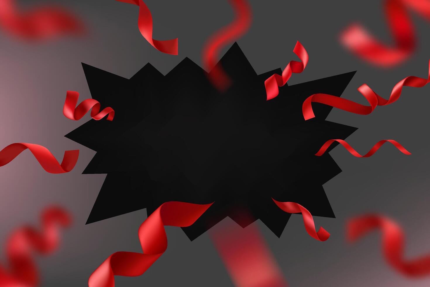 Black hole with ribbons. 3d illustration vector