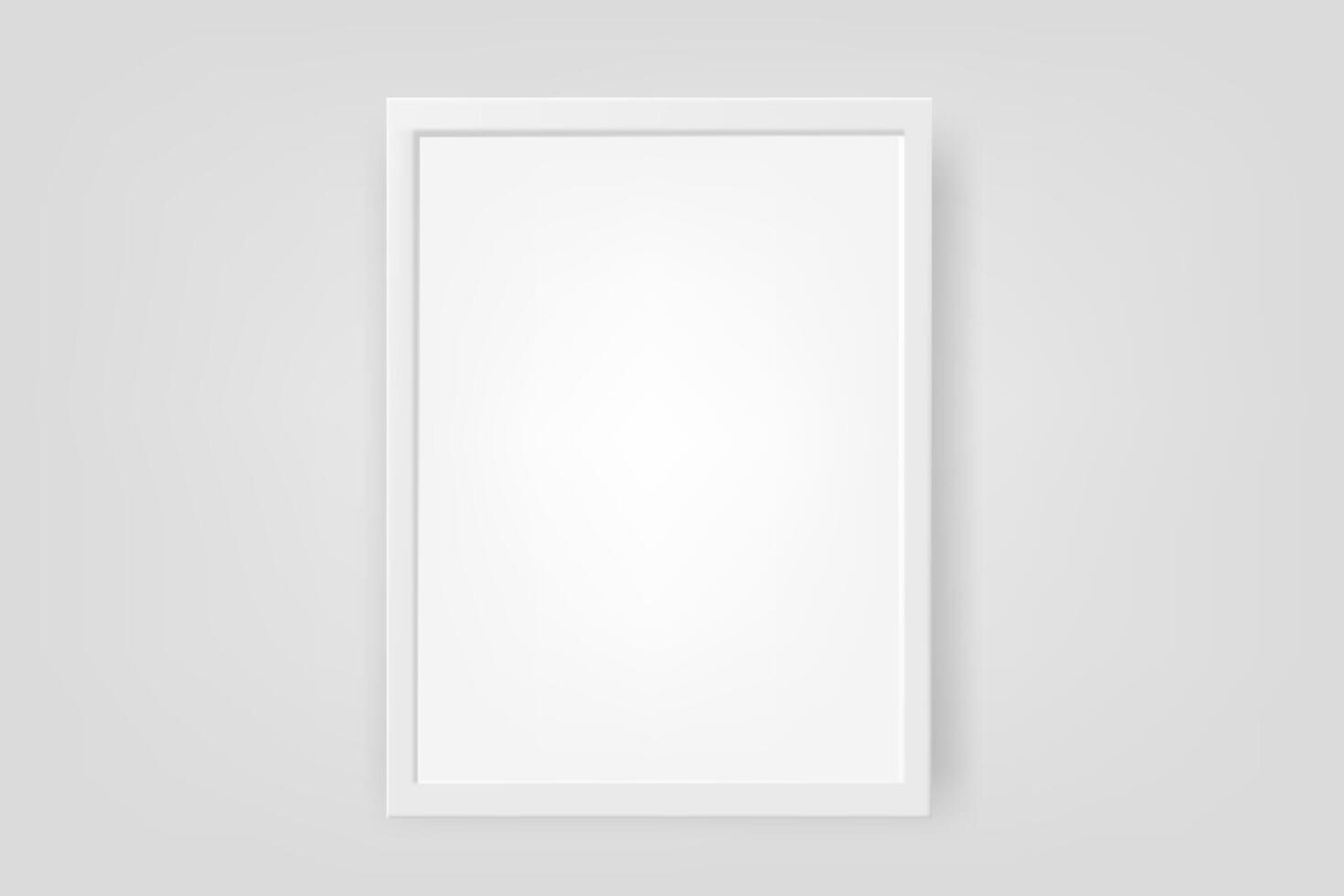 Vertical picture with white frame on the wall vector