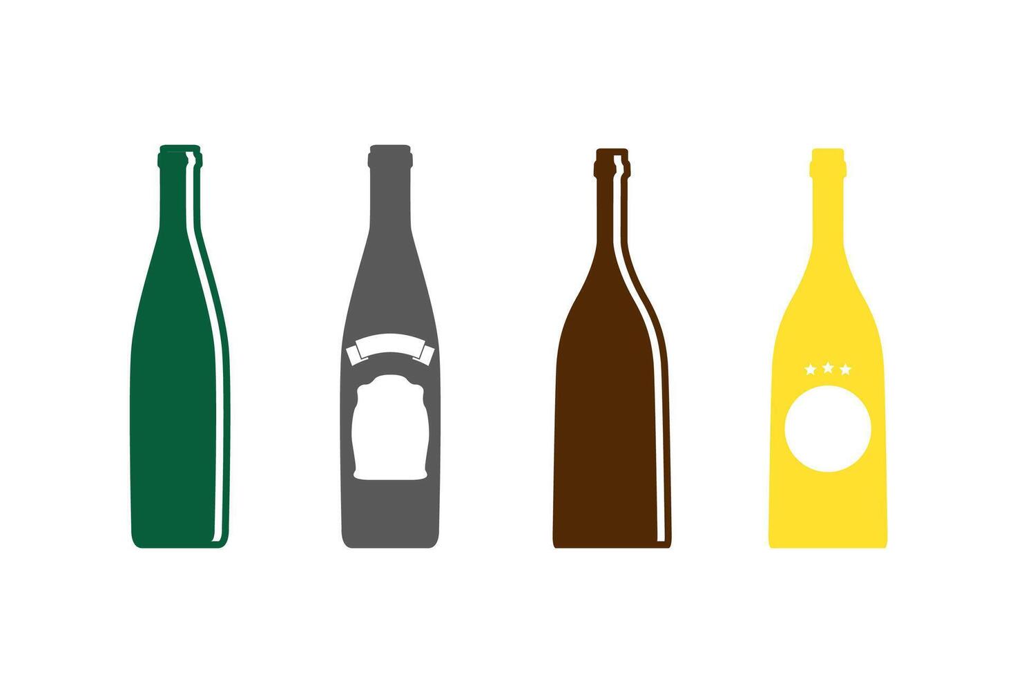Alcohol bottles collection isolated on white vector