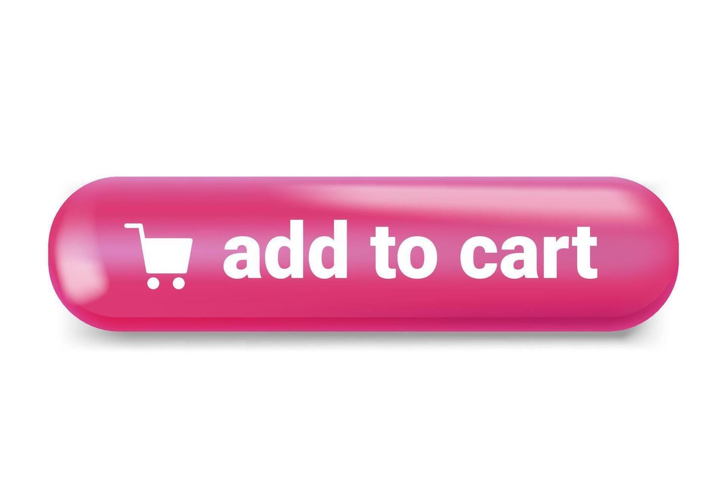 Add to cart red button. 3d illustration isolated on white vector