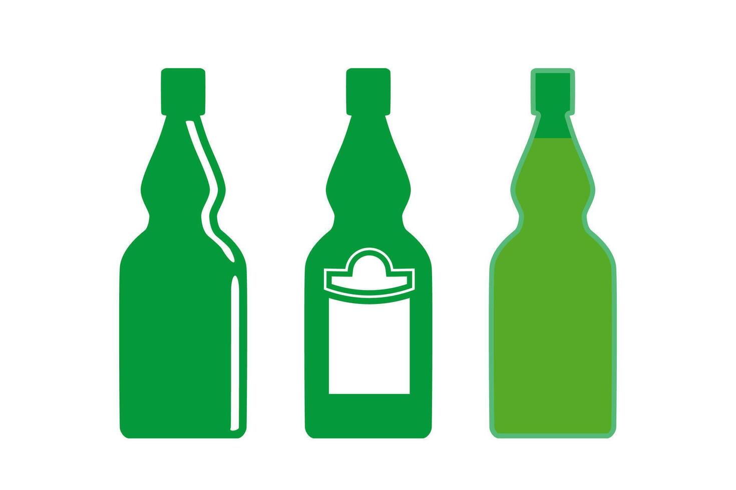 Beer glass bottles isolated vector