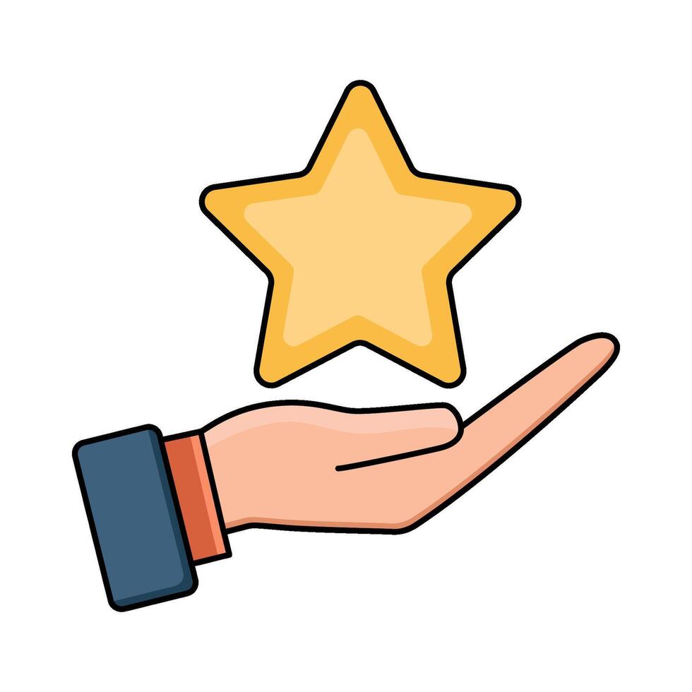 Hand holding star vector