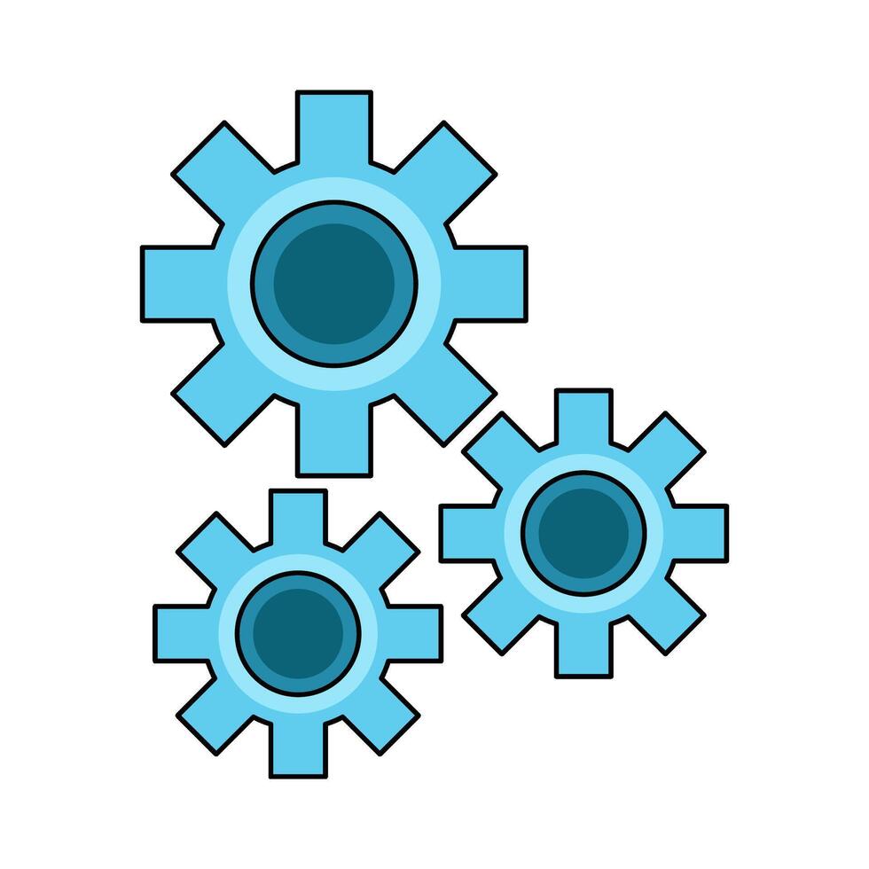 illustration of three gears vector