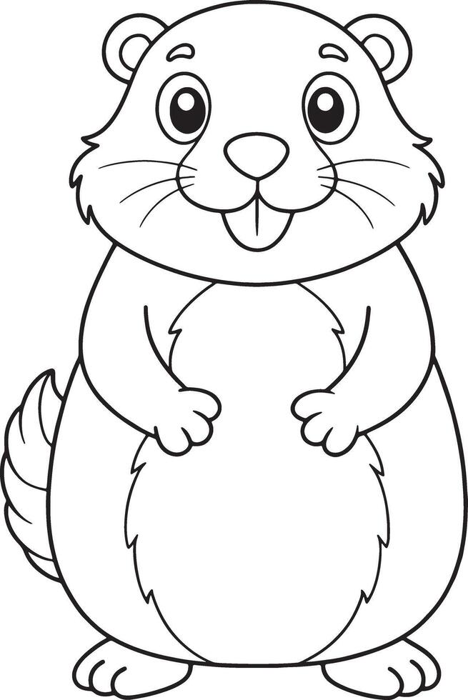 Gopher Coloring Page Printable Cartoon Animal Illustration For Kids vector