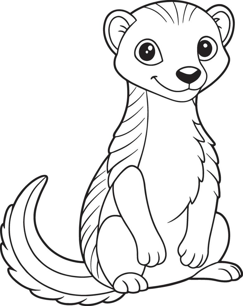 Egyptian Mongoose Cartoon Coloring Page Printable For Kids vector