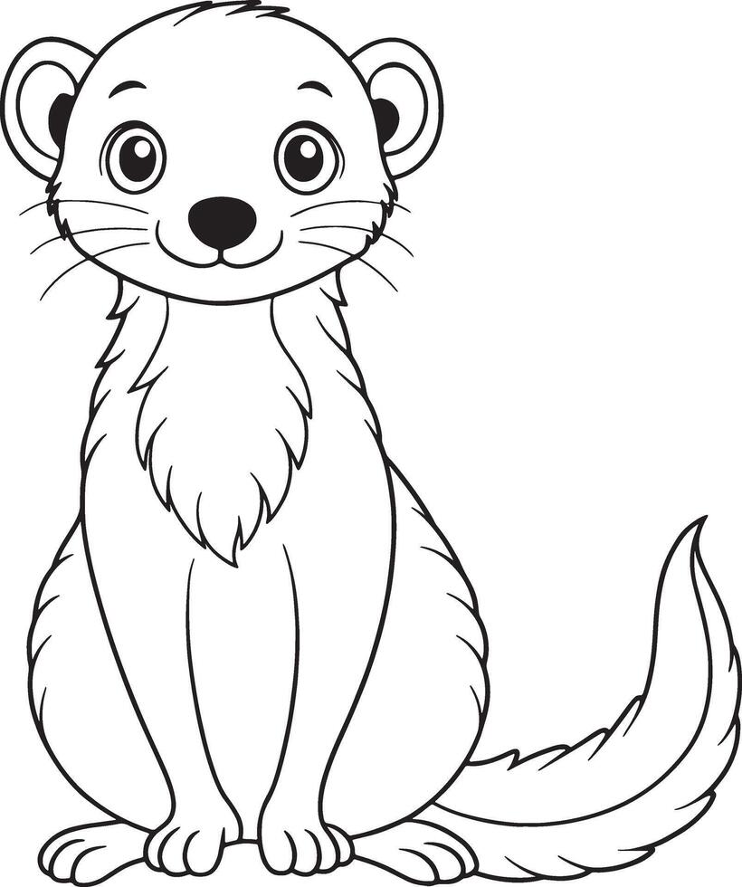 Dwarf Mongoose Coloring Page Adorable Animal Art For Kids vector
