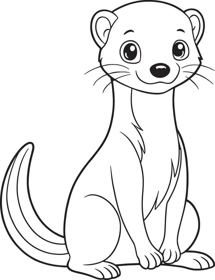 Cartoon Dwarf Mongoose Coloring Page Illustration For Children vector