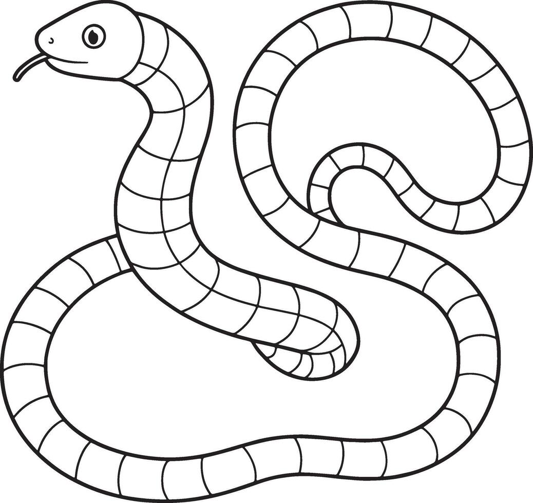 Coral Snake Cartoon Coloring Page Simple Reptile Design Illustration vector