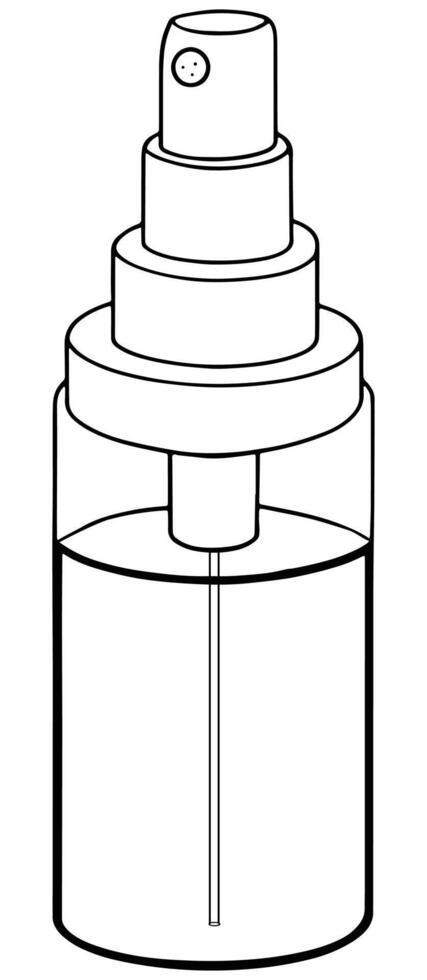 Simple line drawing of a spray bottle packaging design vector