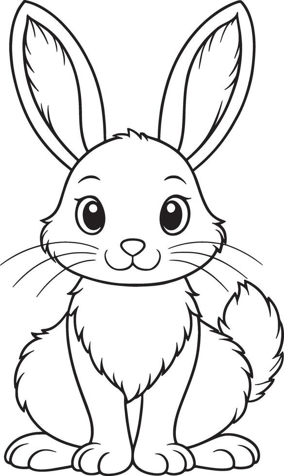 Arctic Hare Coloring Page Printable Animal Illustration For Kids vector