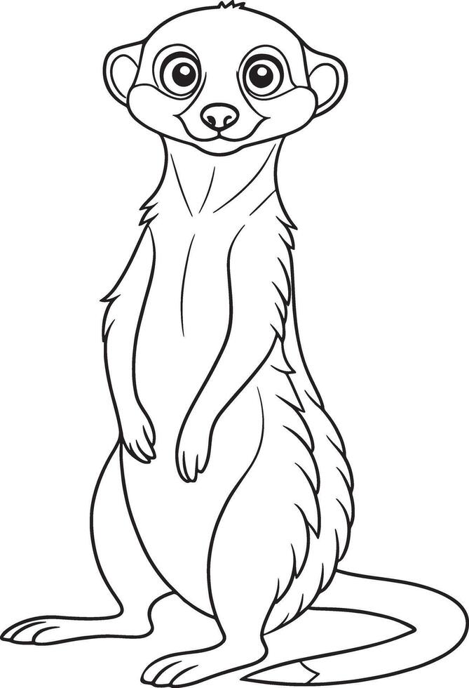 Meerkat Cartoon Coloring Page Fun Animal Illustration For Kids vector