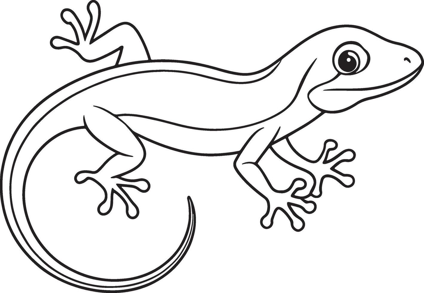 Anguillan Lizard Drawing Coloring Page Cute Reptile Illustration vector