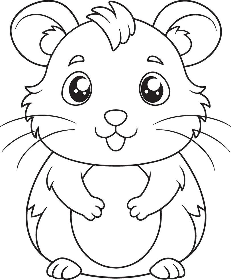 Lemming Coloring Page Cute Rodent Animal Art For Kids vector