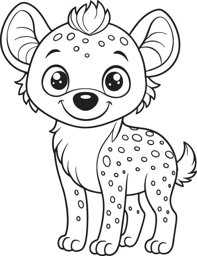 Hyena Cub Coloring Page Adorable Animal Illustration For Children vector