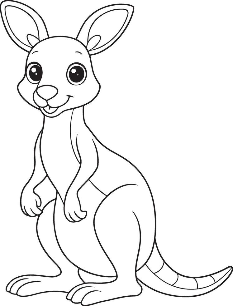 Kangaroo Coloring Page Fun Printable Illustration For Kids vector