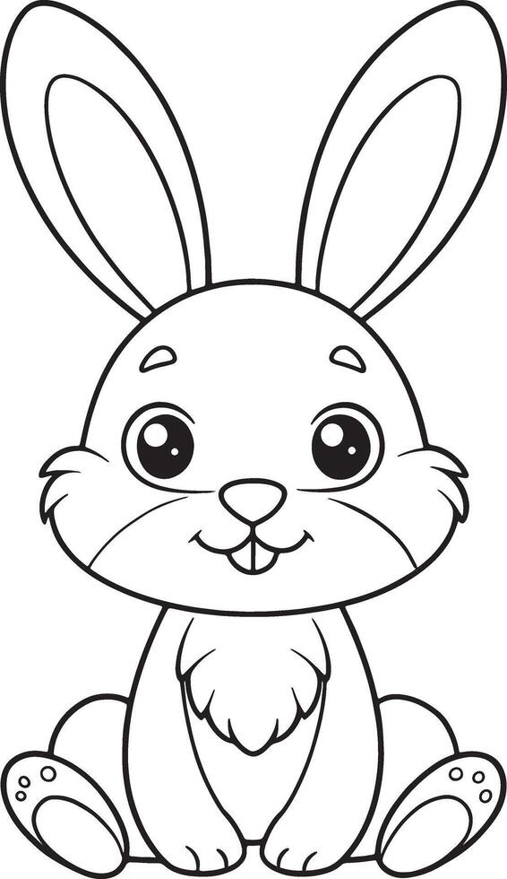 Hare Coloring Page Cute Animal Illustration For Children vector