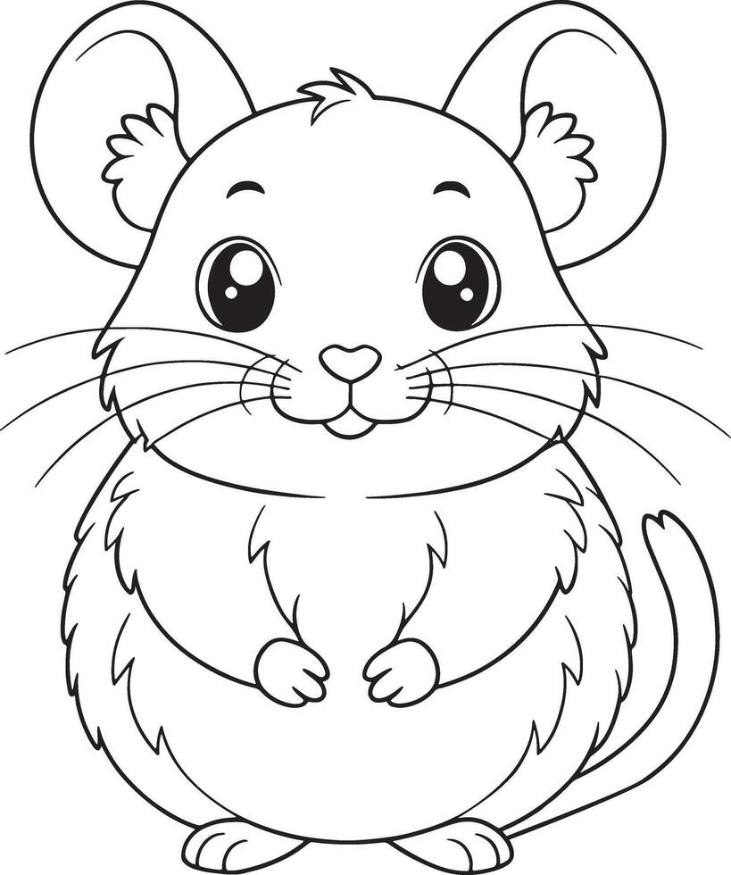 Pika Coloring Page Cute American Animal Art For Children vector