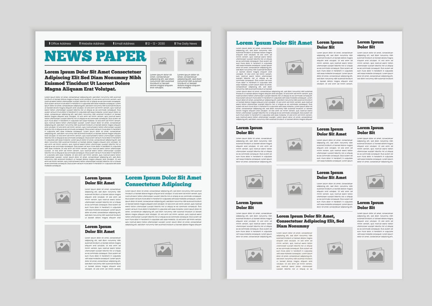Editable newspaper layout template design vector