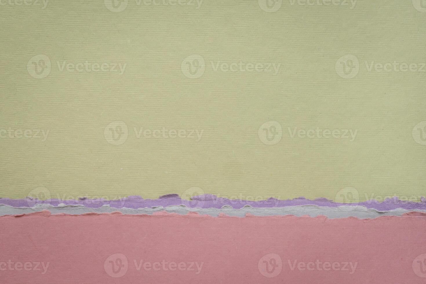 abstract landscape in pastel tones, collection of handmade rag papers photo