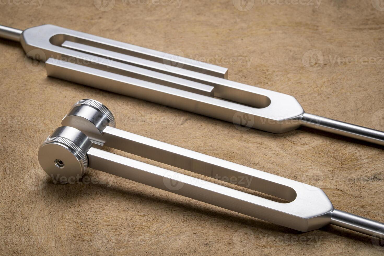 tuning forks for tuning musical instruments, sound therapy, chakra healing or relaxation photo