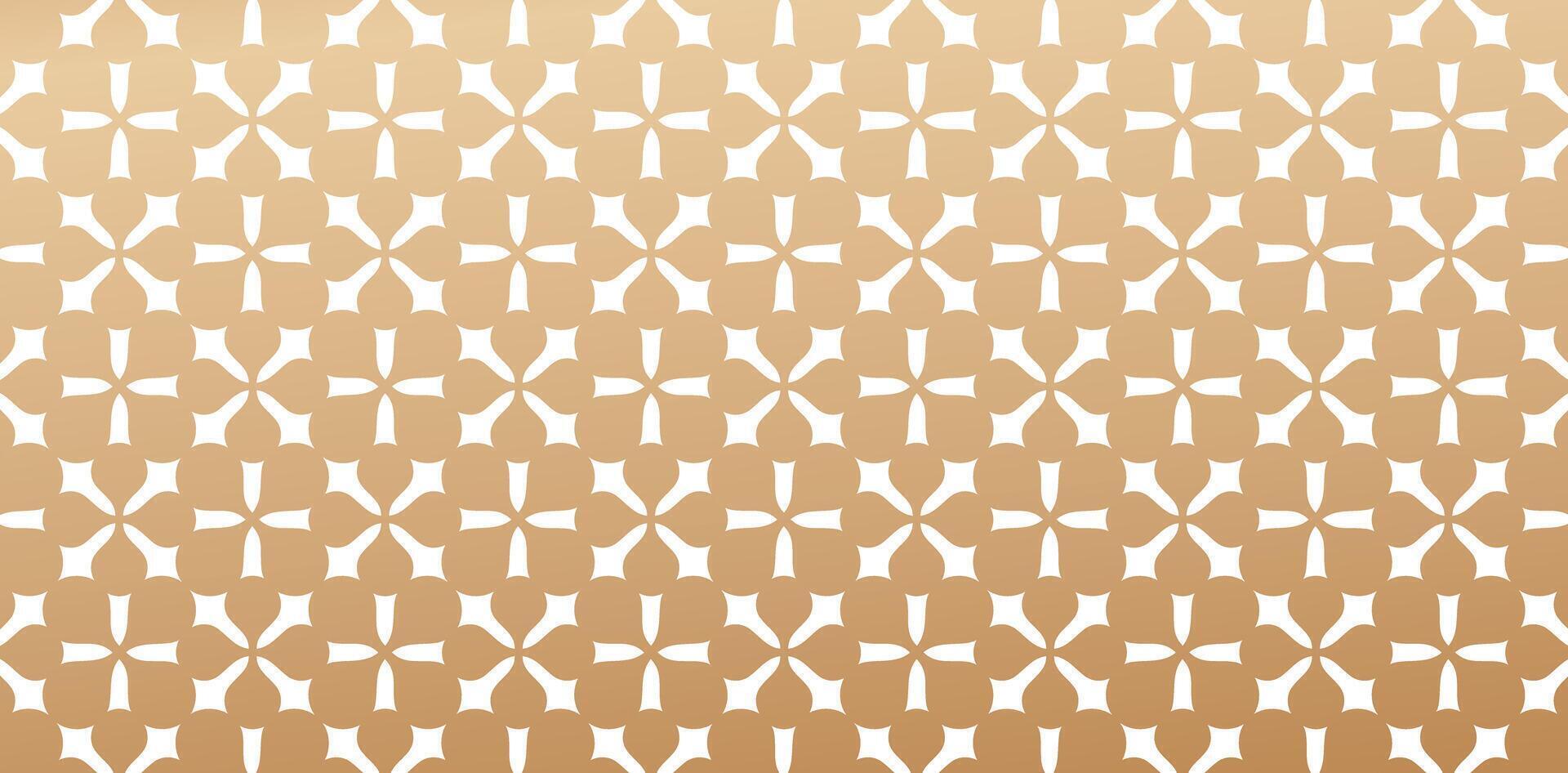 Seamless geometric ornament based on traditional islamic art golden colors isolated white backgrounds Great design for fabric, textile, cover, wrapping paper, Fashionable modern textile linen material vector