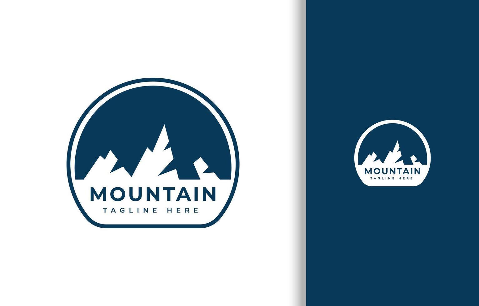 Simple Mountain Logo Design with Outline vector