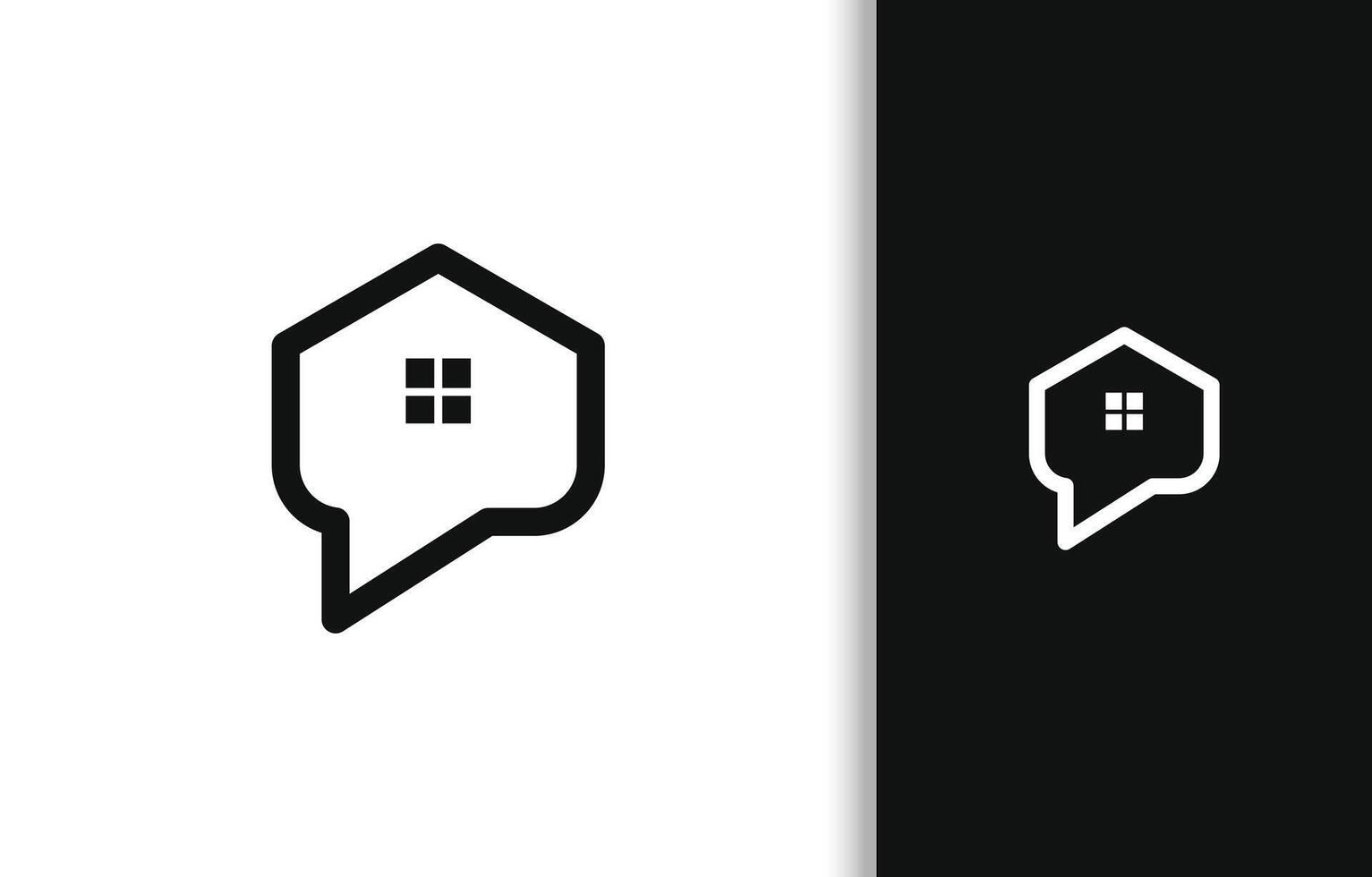 SIMPLE HOME WITH CHAT BUBBLE vector