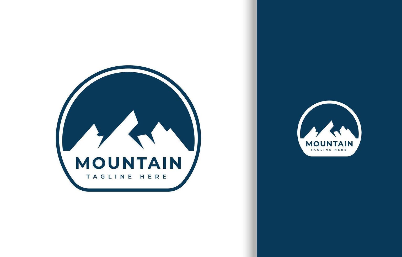 Simple Mountain Logo with Outline vector