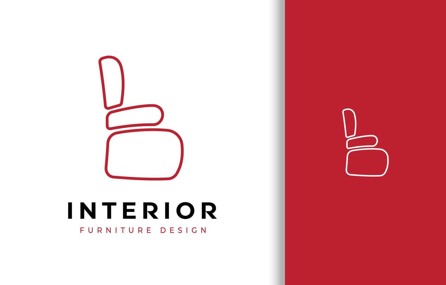 Simple minimalist sofa line art furniture interior logo design vector