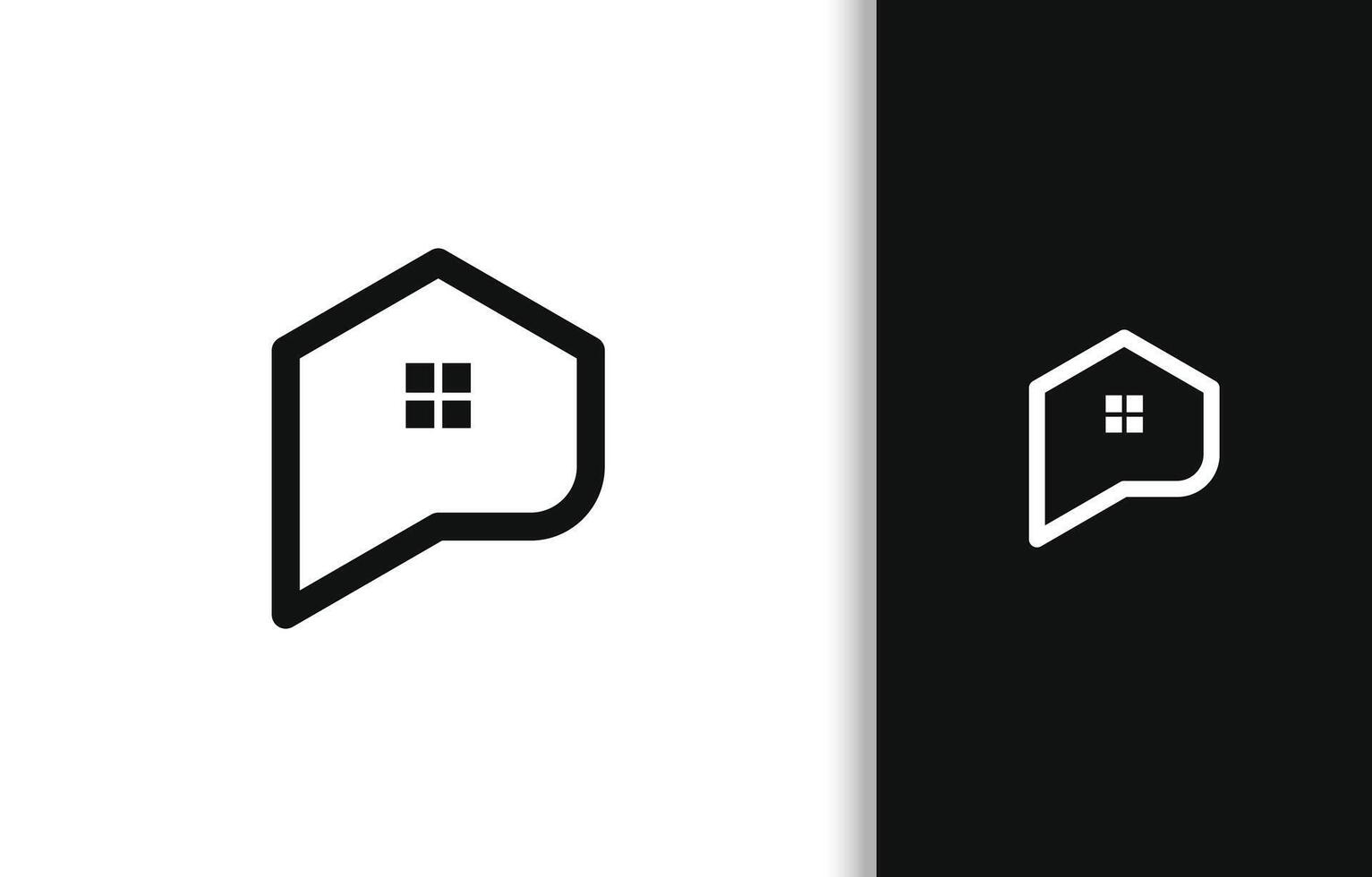 SIMPLE HOME WITH CHAT BUBBLE LOGO DESIGN vector