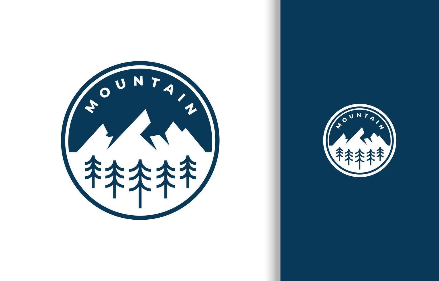 Simple Silhouette of Mountain with Pine Tree Logo Design vector